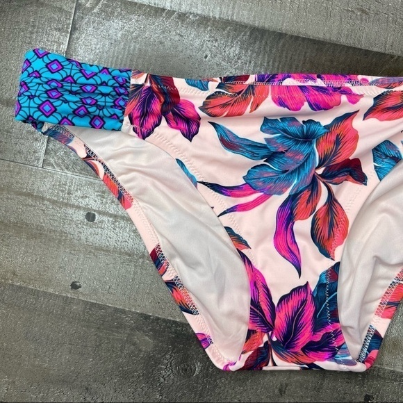 NWOT Shade & Shore Multicolored Palm Leaf Bikini Bottom XS - Picture 3 of 9
